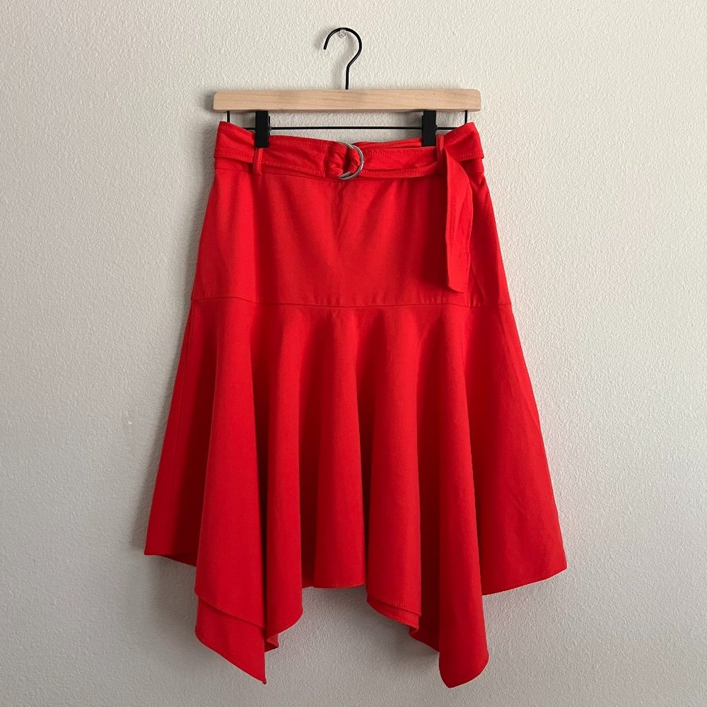NWT | Ann Taylor | Women’s Belted Handkerchief Skirt | Red | Petite Size 4